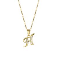 Stainless Steel Titanium Steel Fashion Inlay Plating Letter Zircon Pendant Necklace sku image 8