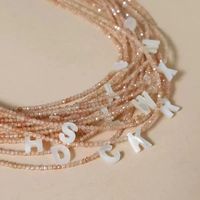 1 Piece Retro Letter Shell Titanium Steel Beaded Plating Women's Necklace sku image 15