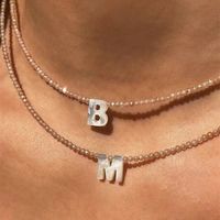 1 Piece Retro Letter Shell Titanium Steel Beaded Plating Women's Necklace main image 2