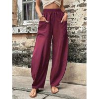 Women's Street Casual Solid Color Full Length Pocket Patchwork Casual Pants main image 4