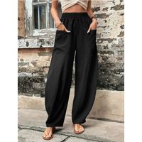 Women's Street Casual Solid Color Full Length Pocket Patchwork Casual Pants main image 2