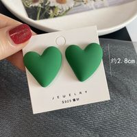 1 Pair Fashion Heart Shape Resin Plating Women's Ear Studs sku image 1