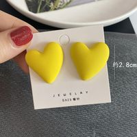1 Pair Fashion Heart Shape Resin Plating Women's Ear Studs sku image 2