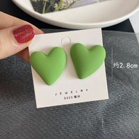 1 Pair Fashion Heart Shape Resin Plating Women's Ear Studs sku image 8