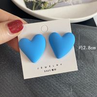 1 Pair Fashion Heart Shape Resin Plating Women's Ear Studs sku image 3