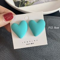 1 Pair Fashion Heart Shape Resin Plating Women's Ear Studs sku image 10