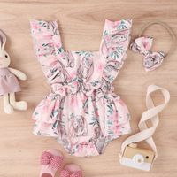 Easter Fashion Rabbit Printing Cotton Baby Rompers sku image 1