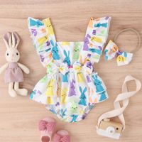 Easter Fashion Rabbit Printing Cotton Baby Rompers main image 3
