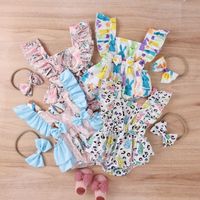 Easter Fashion Rabbit Printing Cotton Baby Rompers main image 1