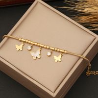 1 Piece Fashion Butterfly Stainless Steel Plating Inlay Pearl Shell Zircon Bracelets Earrings Necklace main image 3