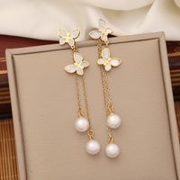 1 Piece Fashion Butterfly Stainless Steel Plating Inlay Pearl Shell Zircon Bracelets Earrings Necklace main image 6