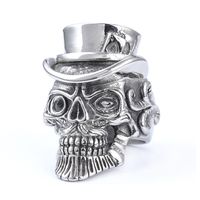 1 Pieza Casual Cráneo Acero Inoxidable Enchapado Hombres Anillos sku image 5