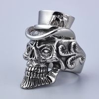 1 Piece Casual Skull Stainless Steel Plating Men's Rings main image 4
