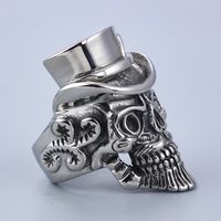 1 Piece Casual Skull Stainless Steel Plating Men's Rings main image 5