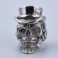 1 Piece Casual Skull Stainless Steel Plating Men's Rings main image 1