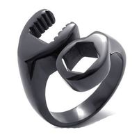 1 Piece Punk Geometric Stainless Steel Asymmetrical Men's Rings main image 3