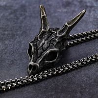 1 Piece Retro Dragon Stainless Steel Polishing Men's Pendant Necklace main image 1