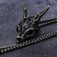 1 Piece Retro Dragon Stainless Steel Polishing Men's Pendant Necklace main image 2