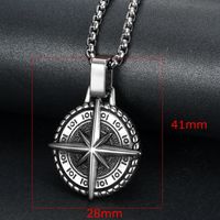 Retro Compass Star Titanium Steel Polishing Men's Pendant Necklace main image 4