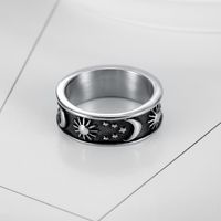 Fashion Sun Star Moon Stainless Steel Polishing Unisex Rings main image 3