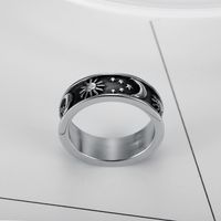 Fashion Sun Star Moon Stainless Steel Polishing Unisex Rings main image 4