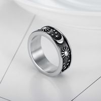 Fashion Sun Star Moon Stainless Steel Polishing Unisex Rings main image 5