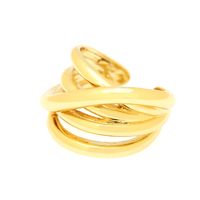 Simple Style C Shape Lines Copper 18k Gold Plated Open Ring In Bulk main image 4