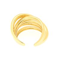 Simple Style C Shape Lines Copper 18k Gold Plated Open Ring In Bulk main image 2