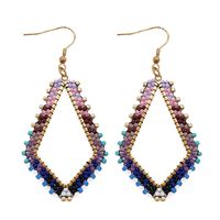 Retro Multicolor Glass Beaded Tassel Women's Drop Earrings 1 Pair sku image 1