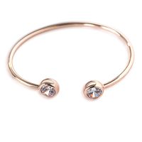 Stainless Steel Metal Fashion Plating Inlay Heart Shape Feather Bow Knot Zircon Bangle sku image 38