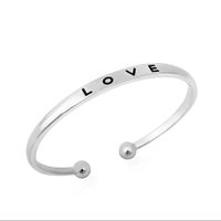Stainless Steel Metal Fashion Plating Inlay Heart Shape Feather Bow Knot Zircon Bangle sku image 17