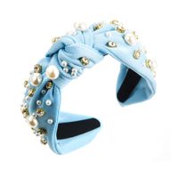 Heming Headband European And American Fashion New Style Wide Edge Nail Large And Small Pearls Headband Korean Style Knotted Temperament Hair Pressing Ornament main image 5