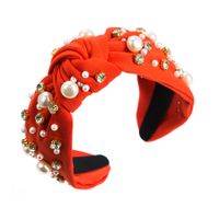 Heming Headband European And American Fashion New Style Wide Edge Nail Large And Small Pearls Headband Korean Style Knotted Temperament Hair Pressing Ornament sku image 3