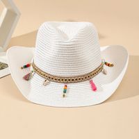 Unisex Vacation Solid Color Braid Wide Eaves Straw Hat sku image 11