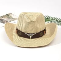 Unisex Vacation Solid Color Braid Wide Eaves Straw Hat sku image 16
