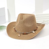 Unisex Vacation Solid Color Braid Wide Eaves Straw Hat sku image 20