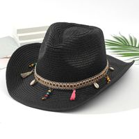 Unisex Vacation Solid Color Braid Wide Eaves Straw Hat sku image 14