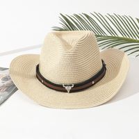 Unisex Vacation Solid Color Braid Wide Eaves Straw Hat sku image 8