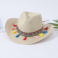 Unisex Vacation Solid Color Braid Wide Eaves Straw Hat sku image 10