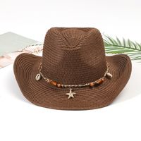 Unisex Vacation Solid Color Braid Wide Eaves Straw Hat sku image 22