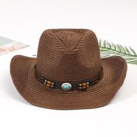 Unisex Vacation Solid Color Braid Wide Eaves Straw Hat sku image 27