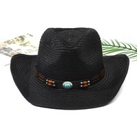 Unisex Vacation Solid Color Braid Wide Eaves Straw Hat sku image 53
