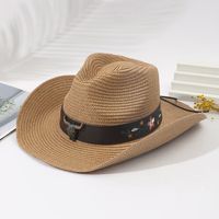 Unisex Vacation Solid Color Braid Wide Eaves Straw Hat sku image 34