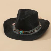Unisex Vacation Solid Color Braid Wide Eaves Straw Hat sku image 33