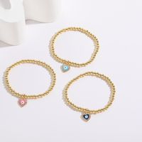 Retro Classic Style Heart Shape Copper 14k Gold Plated Zircon Pendant Necklace In Bulk main image 5