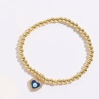 Retro Classic Style Heart Shape Copper 14k Gold Plated Zircon Pendant Necklace In Bulk sku image 5