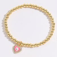 Retro Classic Style Heart Shape Copper 14k Gold Plated Zircon Pendant Necklace In Bulk sku image 4