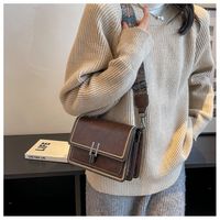 Women's Pu Leather Solid Color Fashion Square Lock Clasp Crossbody Bag main image 5