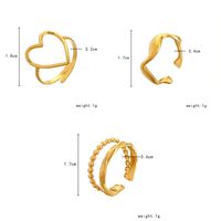Fashion Heart Shape Stainless Steel Plating Open Ring main image 4