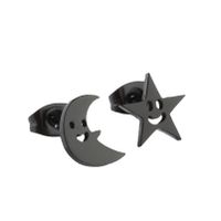 1 Pair Simple Style Star Moon Stainless Steel Ear Studs main image 4